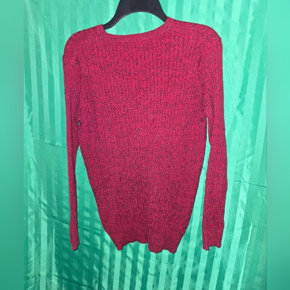 Kim Rogers Women's Red Black Sweater Medium Long Sleeve Casual Classic Cotton - Picture 4 of 13